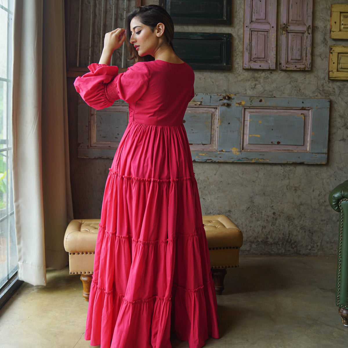 Zehvara | Amara Belt Cotton Maxi Dress - FC - 085