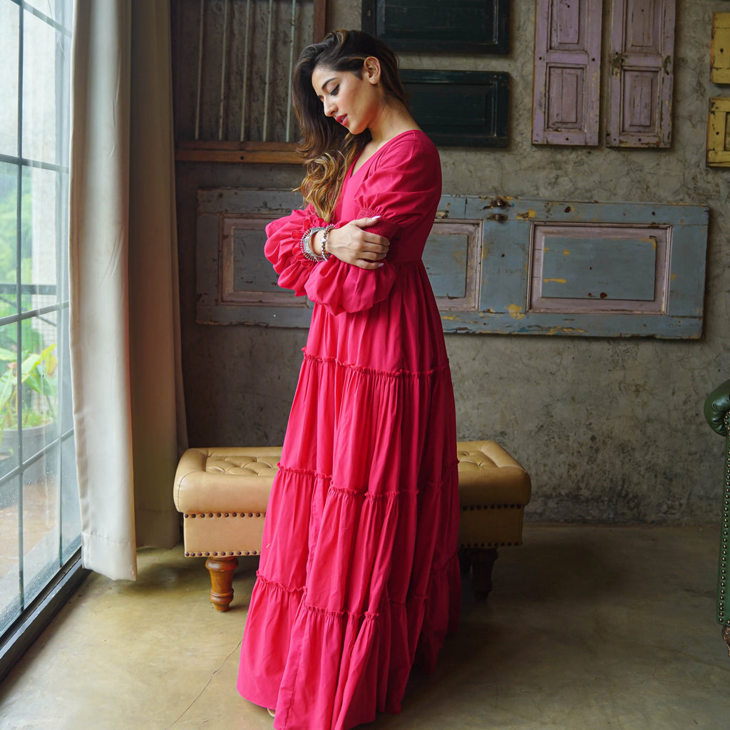 Zehvara | Amara Belt Cotton Maxi Dress - FC - 085